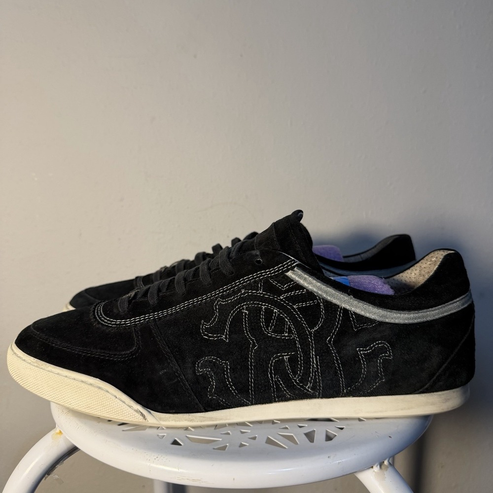 Roberto Cavalli Sneaker Black Leather Logo Men's 45
